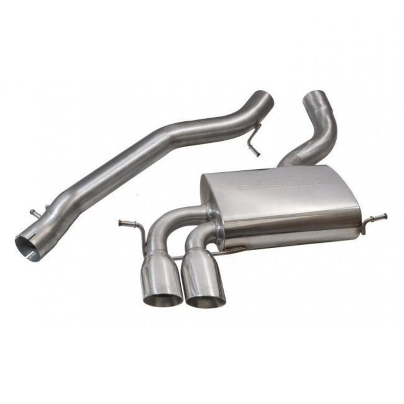 Ligne d'Echappement "Catback" Cobra pour Audi A3 8P 3 Portes, Quattro, 2.0L TFSI (03-12)