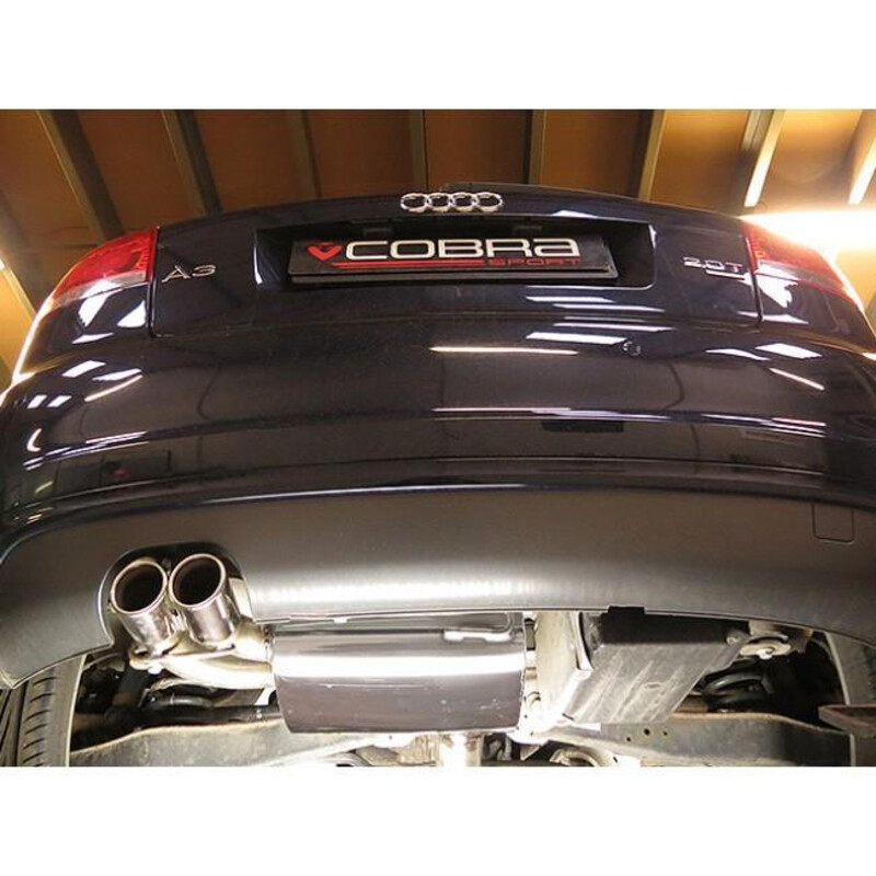 Ligne d'Echappement Complète "Turboback" Cobra pour Audi A3 8P 3 Portes, Quattro, 2.0L TFSI (03-12)