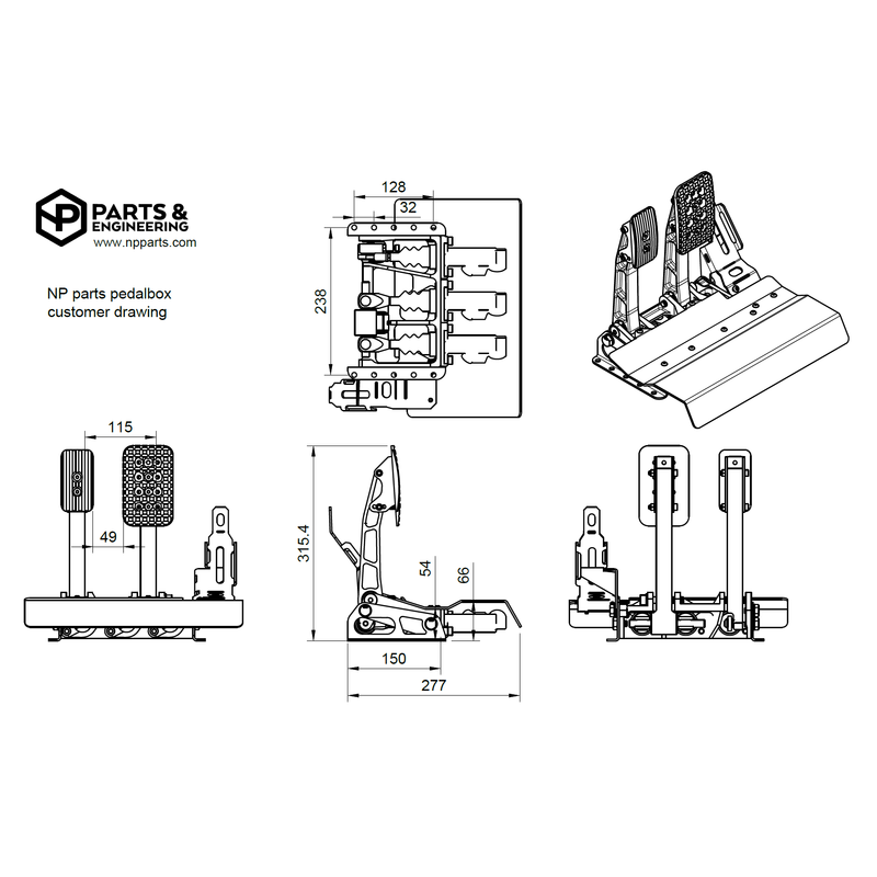Pédalier Racing NP Parts (Pedalbox)