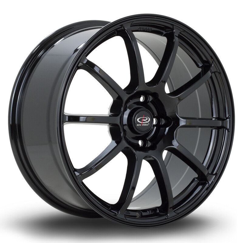 Jante Rota Force2 18x8.5" 5x120 ET45, Noir Brillant
