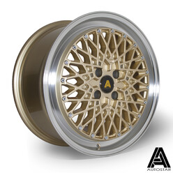 Jante Autostar Minus 17x8" 5x112 ET35, Doré, Rebord Poli
