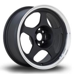 Jante Rota Slipstream 15x6.5" 4x95.25 ET7, Noir Satiné, Rebord Poli