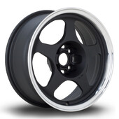 Jante Rota Slipstream 15x6.5" 4x95.25 ET7, Noir Satiné, Rebord Poli