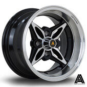 Jante Autostar Kanji 13x7" 4x100 ET-7, Noir Brillant, Rebord Poli