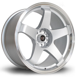 Jante Rota GTR 18x9.5" 5x114.3 ET12, Gris Argenté, Rebord Chromé