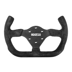 Volant Sparco P310, Cuir Noir Retourné, Branches Noires