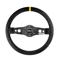 Volant Sparco R215, Cuir Noir Retourné, Branches Noires