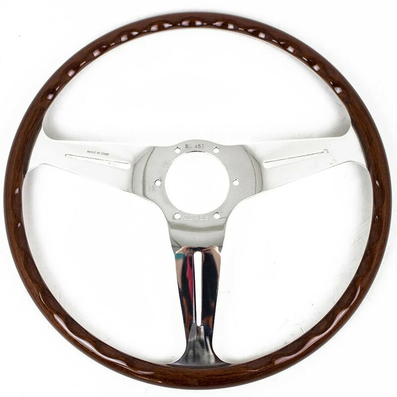 Volant Nardi Classic ND39 Bois, Branches Chromées, Tulipé 25 mm