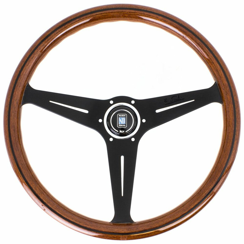 Volant Nardi Classic ND39 Bois, Branches Noires, Tulipé 30 mm