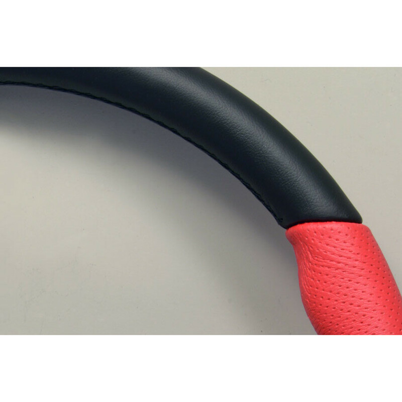 Volant Personal Thunder (350 mm) Cuir Noir & Cuir Rouge Perforé, Branches Noires