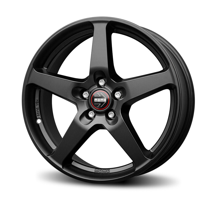 Jante Momo Five 19x8.5" 5x112 ET38, Noir Mat, Branches Polies