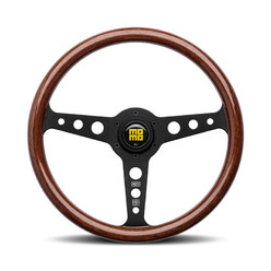 Volant Momo Indy Heritage Tulipé (37 mm), Bois, Branches Noires - 35 cm