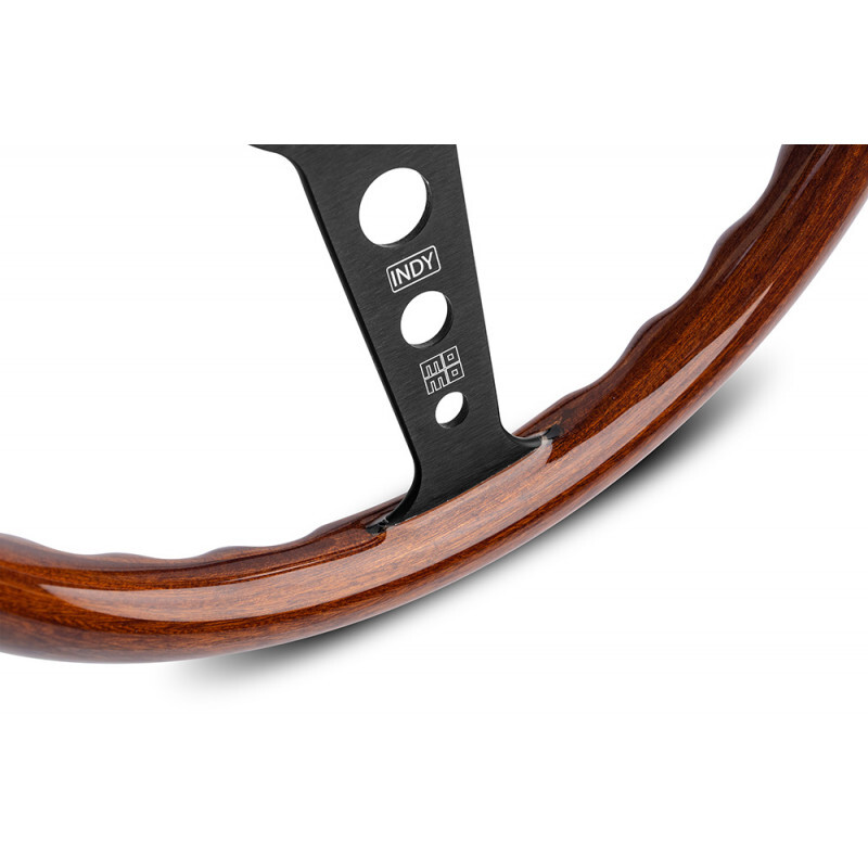 Volant Momo Indy Heritage Tulipé (37 mm), Bois, Branches Noires - 35 cm
