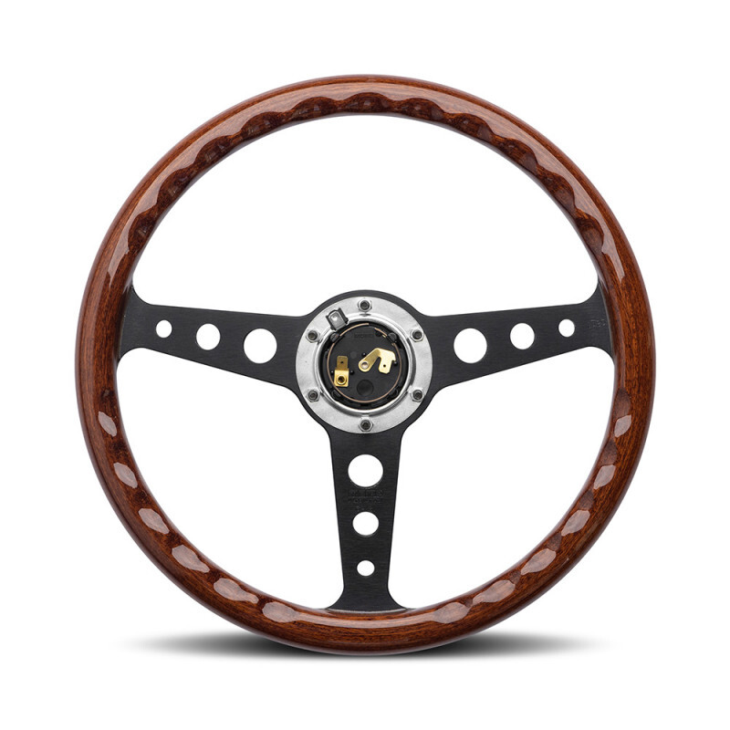 Volant Momo Indy Heritage Tulipé (37 mm), Bois, Branches Noires - 35 cm