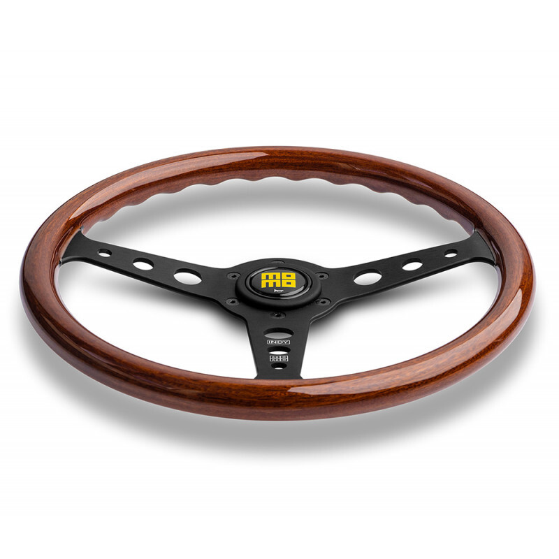 Volant Momo Indy Heritage Tulipé (37 mm), Bois, Branches Noires - 35 cm