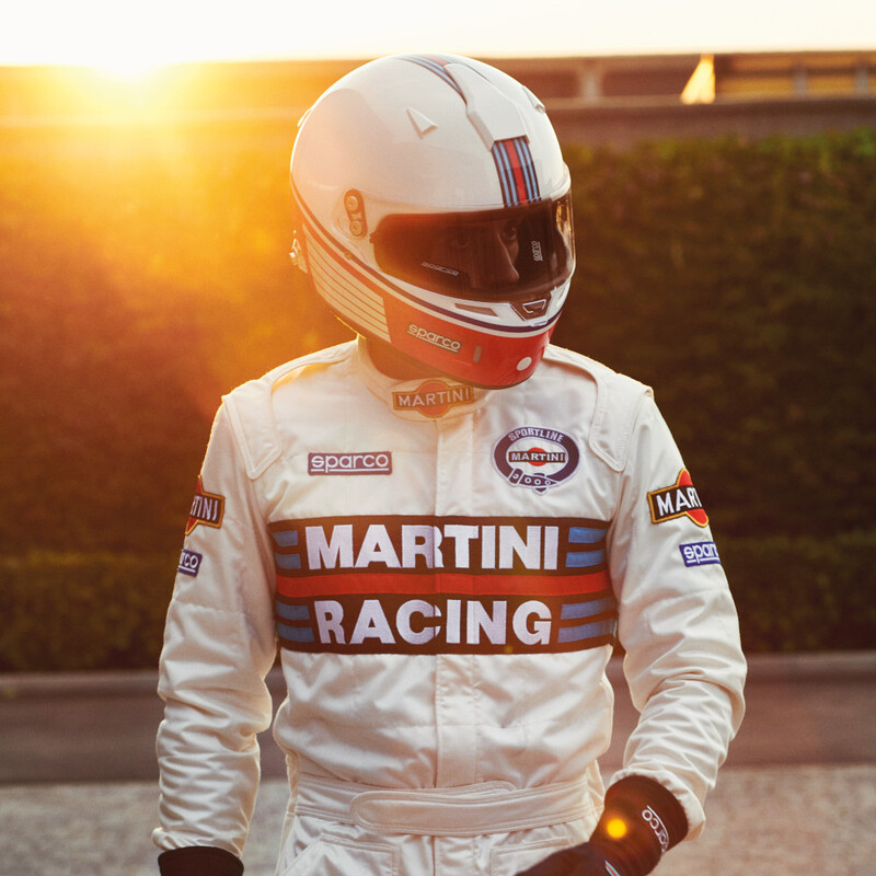 Combinaison Sparco R567 Martini Racing Replica Blanche (FIA 8856-2018)