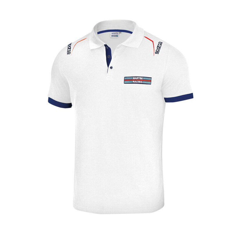 Polo Brodé Sparco Martini Racing Blanc