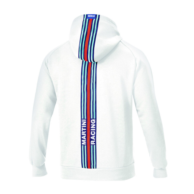 Sweat à Capuche Rayé Sparco Martini Racing Blanc