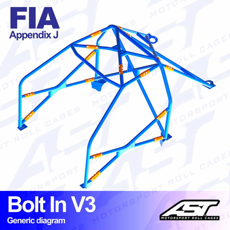 Arceau 6 Points à Boulonner AST Rollcages V3 pour BMW E36 Coupé - FIA
