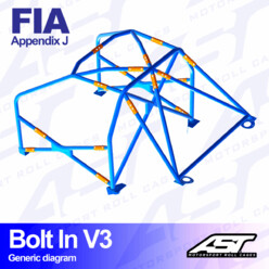 Arceau 6 Points à Boulonner AST Rollcages V3 pour Citroen Saxo - FIA