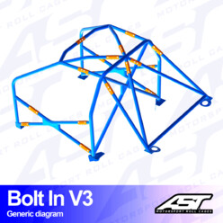 Arceau 6 Points à Boulonner AST Rollcages V3 pour Fiat Panda 4x4 - FIA