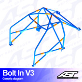 Arceau 6 Points à Boulonner AST Rollcages V3 pour Fiat Panda 4x4 - FIA