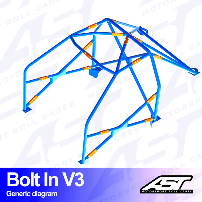 Arceau 6 Points à Boulonner AST Rollcages V3 pour Ford Sierra MK1, 2 & 3 - Berline 5 Portes (Propulsion) - FIA