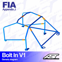 Arceau 6 Points à Boulonner AST Rollcages V1 pour Citroen Saxo - FIA