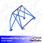 Demi-Arceau à Boulonner AST Rollcages V2 Démontable pour Audi A3 8V - 4 Portes, Quattro