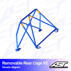 Demi-Arceau à Boulonner AST Rollcages V2 Démontable pour Audi S3 8V - 4 Portes, Quattro