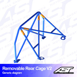 Demi-Arceau à Boulonner AST Rollcages V2 Démontable pour BMW E34 Berline, Propulsion