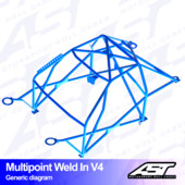 Arceau 10 Points à Souder AST Rollcages V4 pour VW Golf 4 - 3 Portes (4 Motion)