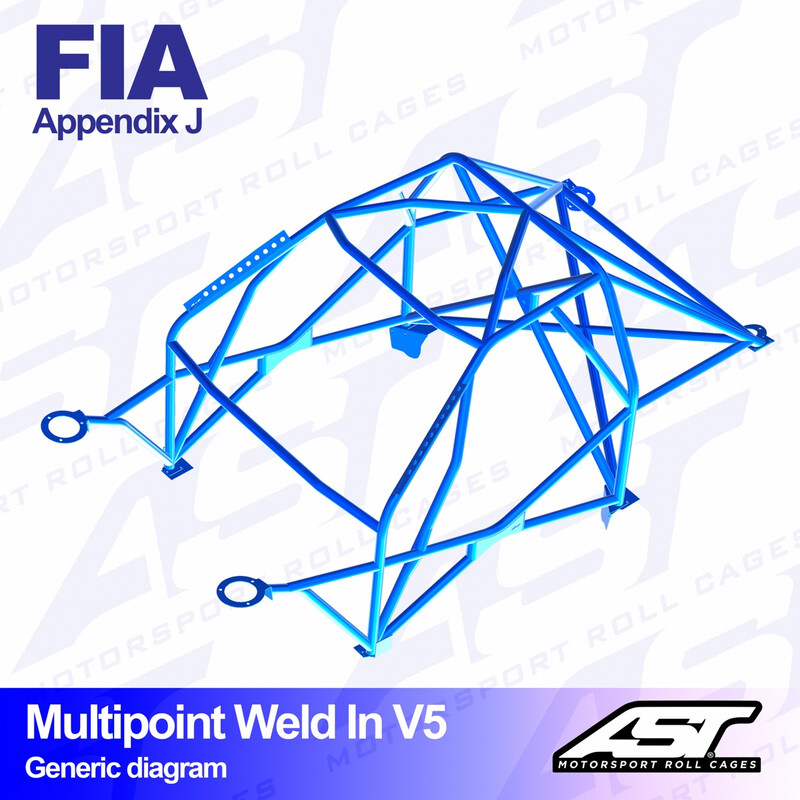 Arceau 10 Points à Souder AST Rollcages V5 pour Toyota Yaris XP10 - 3 Portes - FIA