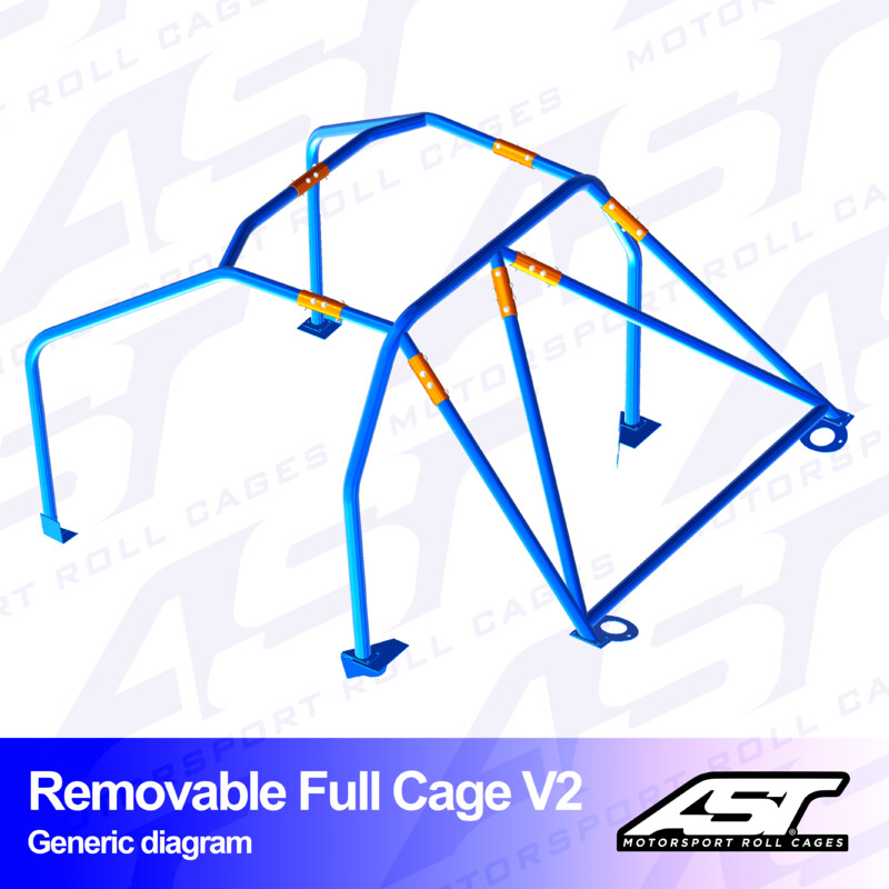 Arceau 6 Points à Boulonner AST Rollcages V2 Démontable pour Audi A3 8V - 4 Portes, Quattro