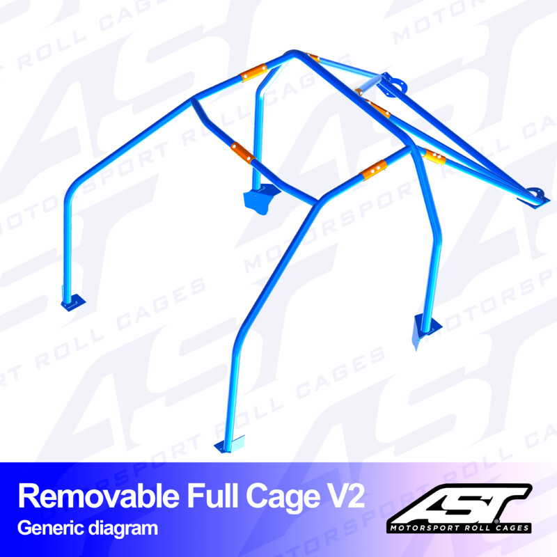 Arceau 6 Points à Boulonner AST Rollcages V2 Démontable pour Audi S3 8V - 4 Portes, Quattro