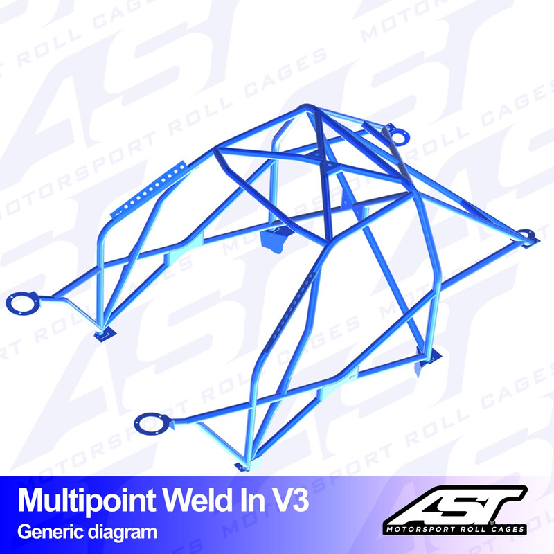 Arceau 10 Points à Souder AST Rollcages V3 pour Audi A3 8L - 3 Portes, Traction