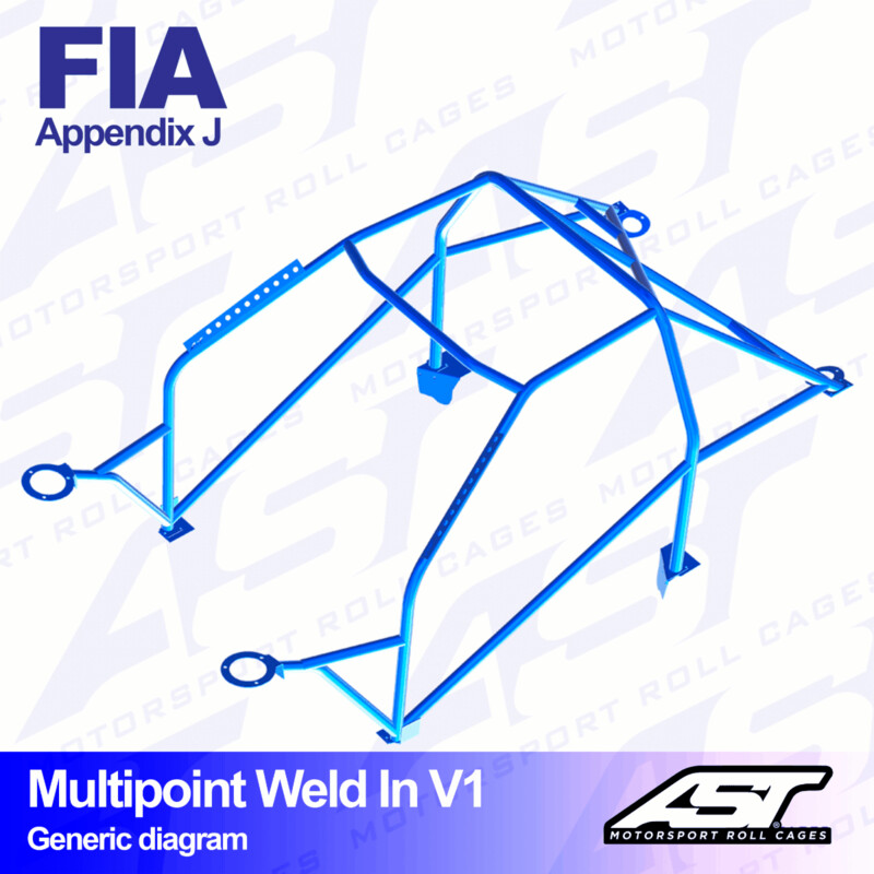 Arceau 10 Points à Souder AST Rollcages V1 pour Ford Fiesta MK3 - 3 Portes - FIA