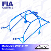 Arceau 10 Points à Souder AST Rollcages V1 pour Mitsubishi Lancer Evo 2 (II) - FIA