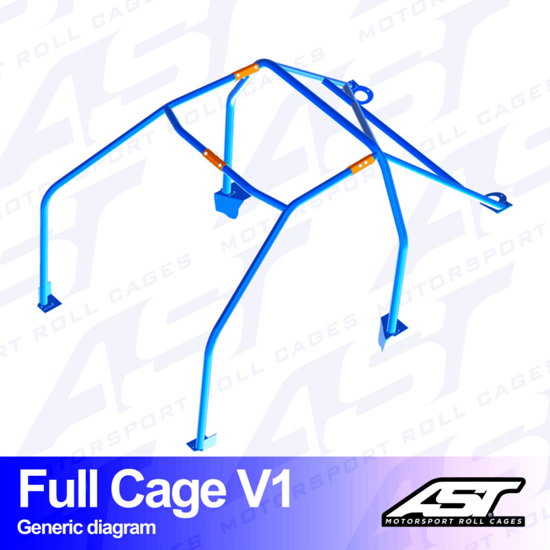 Arceau 6 Points à Boulonner AST Rollcages V1 Démontable pour Renault 19
