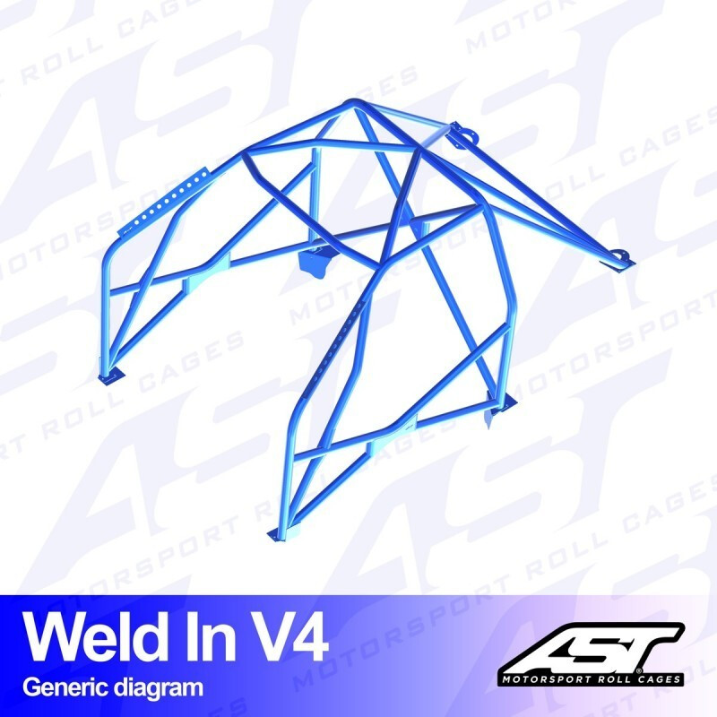 Arceau 8 Points à Souder AST Rollcages V4 pour Audi A1 8X (3 Portes, Traction)