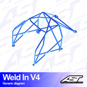 Arceau 8 Points à Souder AST Rollcages V4 pour Audi A3 8V - 4 Portes, Quattro