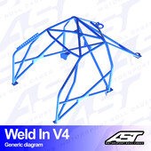 Arceau 8 Points à Souder AST Rollcages V4 pour Audi A4 B5 Berline (Traction)