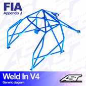 Arceau 8 Points à Souder AST Rollcages V4 pour Audi S4 B5 Berline (Quattro) - FIA