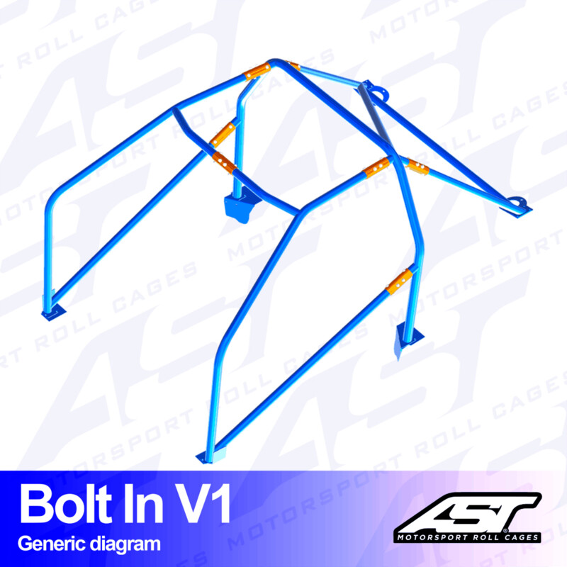 Arceau 6 Points à Boulonner AST Rollcages V1 pour Audi A4 B5 Avant (Quattro) - FIA