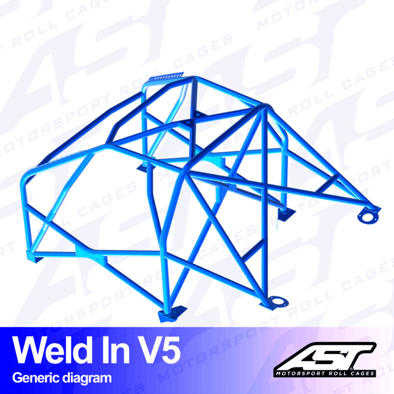 Arceau 8 Points à Souder AST Rollcages V5 pour VW Golf 4 - 3 Portes (4 Motion)