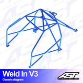 Arceau 8 Points à Souder AST Rollcages V3 pour BMW E30 Berline, Propulsion