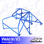 Arceau 8 Points à Souder AST Rollcages V3 pour BMW E30 Berline, Propulsion