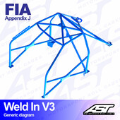 Arceau 8 Points à Souder AST Rollcages V3 pour Citroen AX - FIA