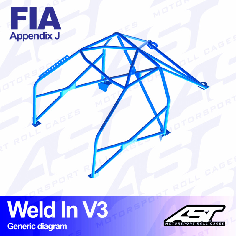 Arceau 8 Points à Souder AST Rollcages V3 pour Ford Escort MK1 - 2 Portes - FIA