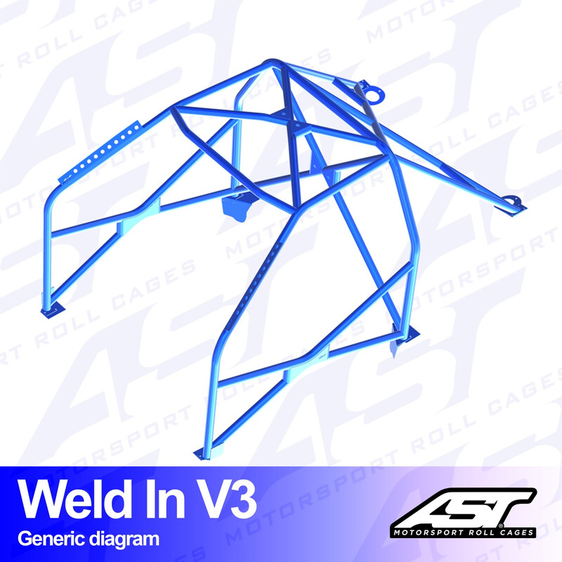 Arceau 8 Points à Souder AST Rollcages V3 pour Ford Sierra MK1, 2 & 3 - Berline 5 Portes (Propulsion)
